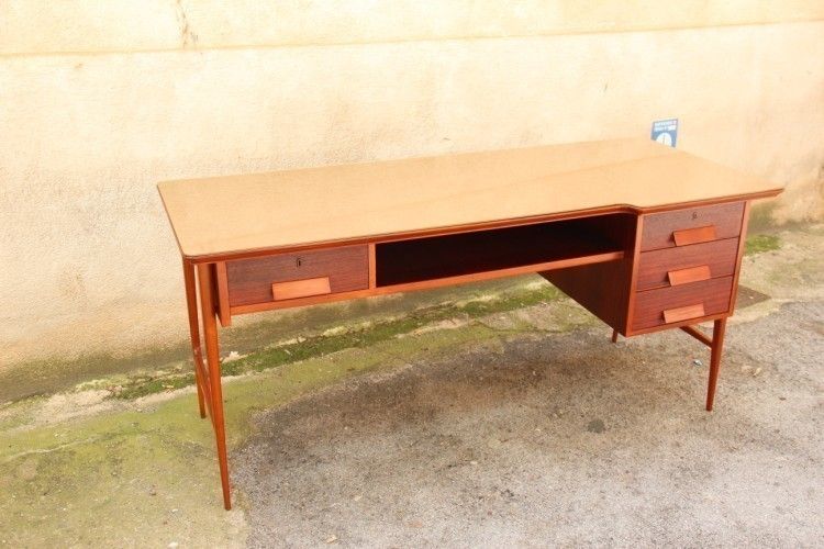 Italian Mi Centruy Modern Desk Mahogany Wood Vittorio Dassi  photo 3000.0
