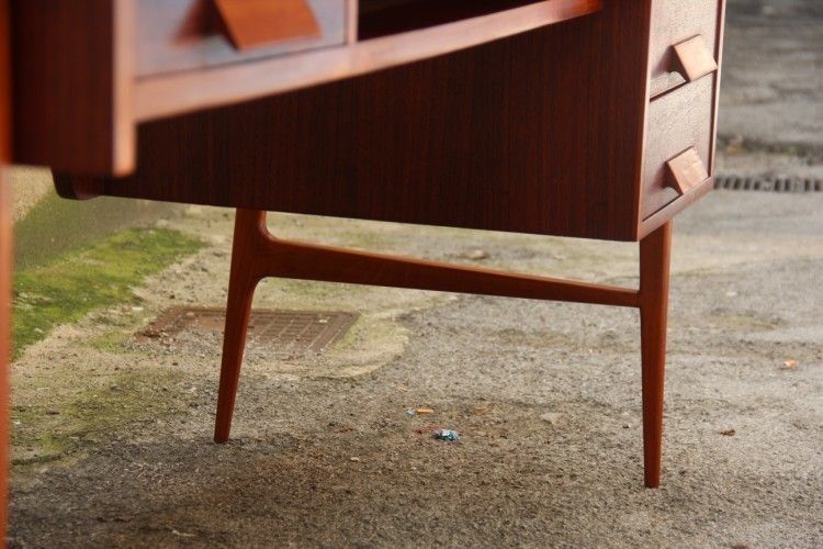 Furniture Italian Mi Centruy Modern Desk Mahogany Wood Vittorio Dassi  photo