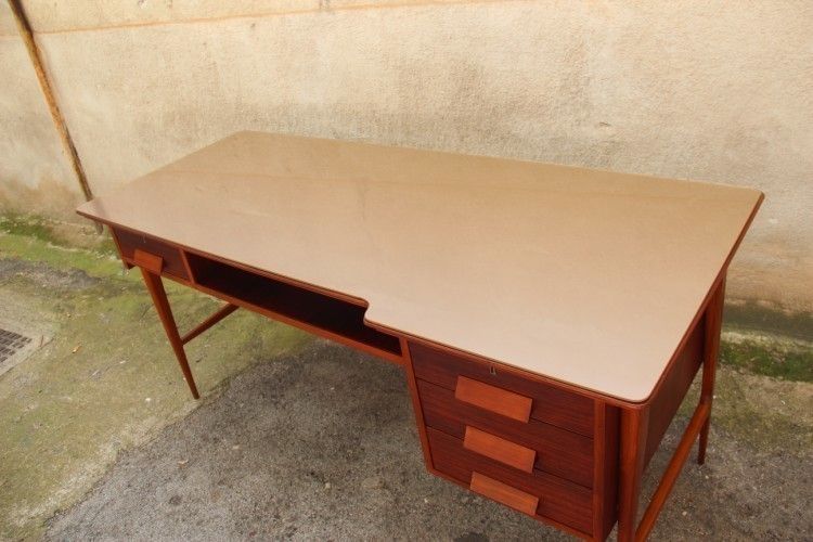 3000.0 Italian Mi Centruy Modern Desk Mahogany Wood Vittorio Dassi  photo