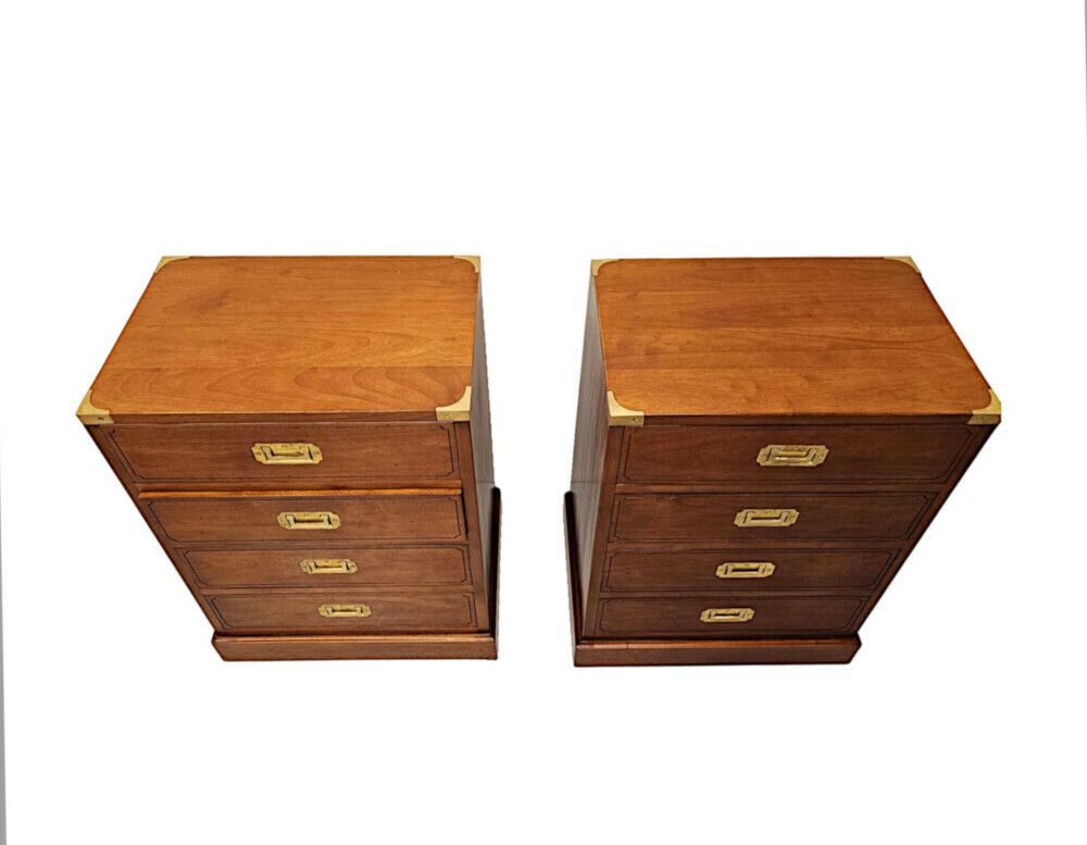 A Very Fine Pair Of Hand Made Bedside Chests In The Campaign Style photo furniture