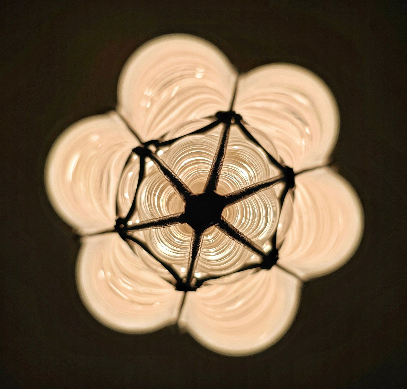 Vintage Mouth Blown Murano Caged Glass Lantern By Archimede Seguso // Made In Italy In 1940s photo Lighting