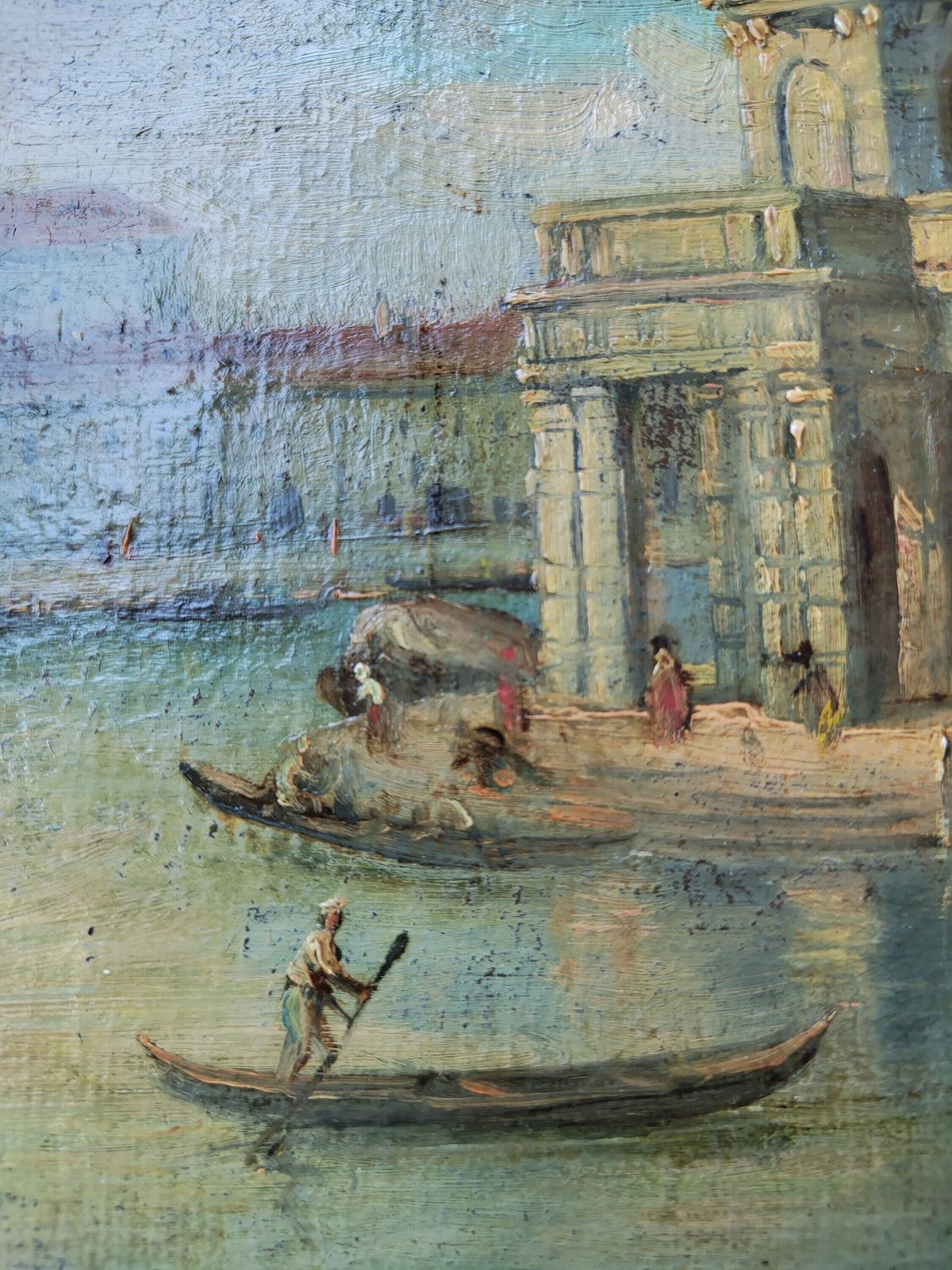 Oil On Canvas Depicting Dogana Da Mar In Venice, Venetian School, Late 18th Or Early 19th Century, In Style Of Francesco Guardi photo buy
