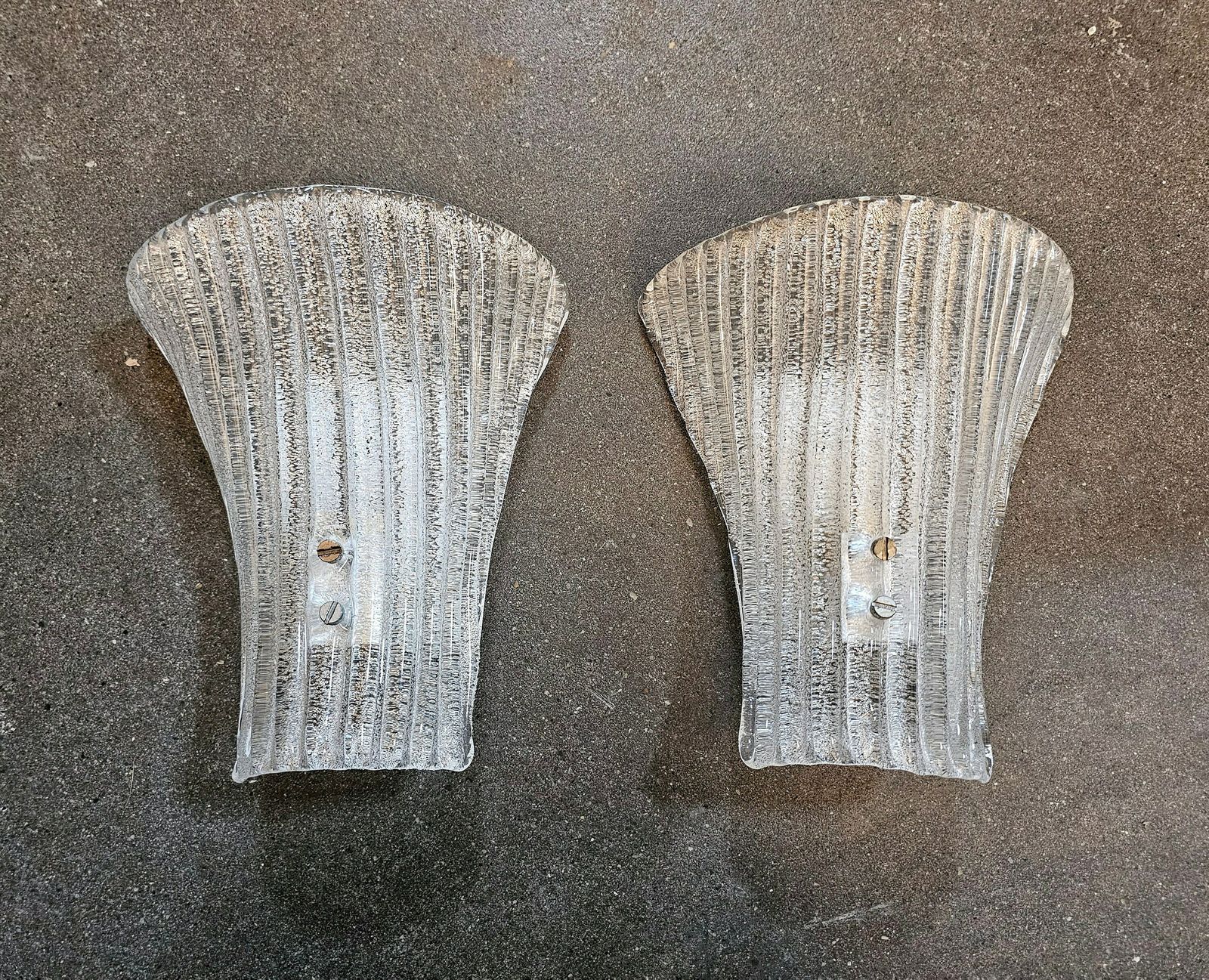 Pair Of Mid Century Modern Murano Glass Sconces By Barovier And Toso // Made In Italy In 1970s photo for sale