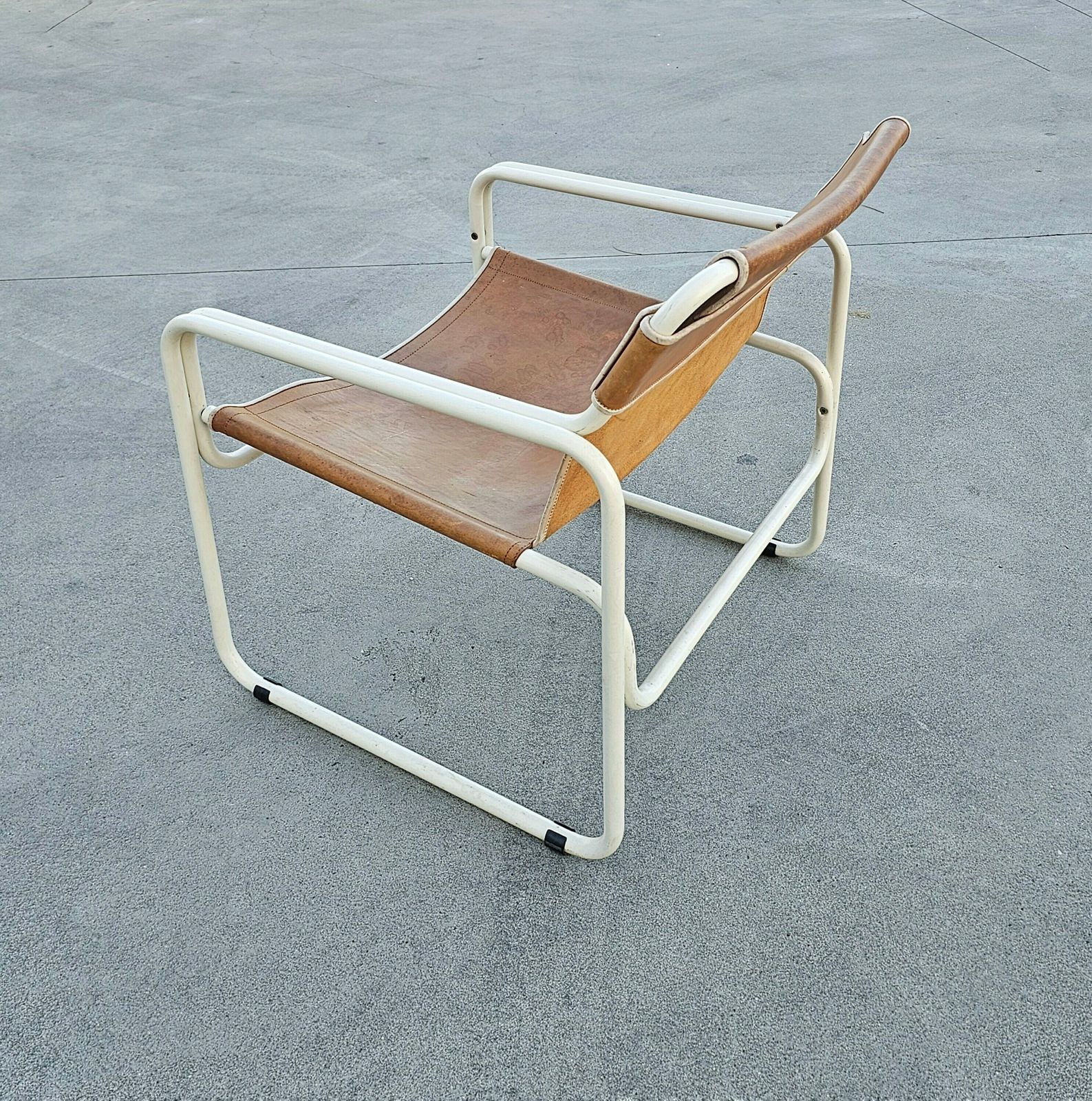 Pair Of Bauhaus Style Tubular Easy Chairs In Cognac Leather By Jox Interni // Made In The Netherlands In 1970s photo furniture
