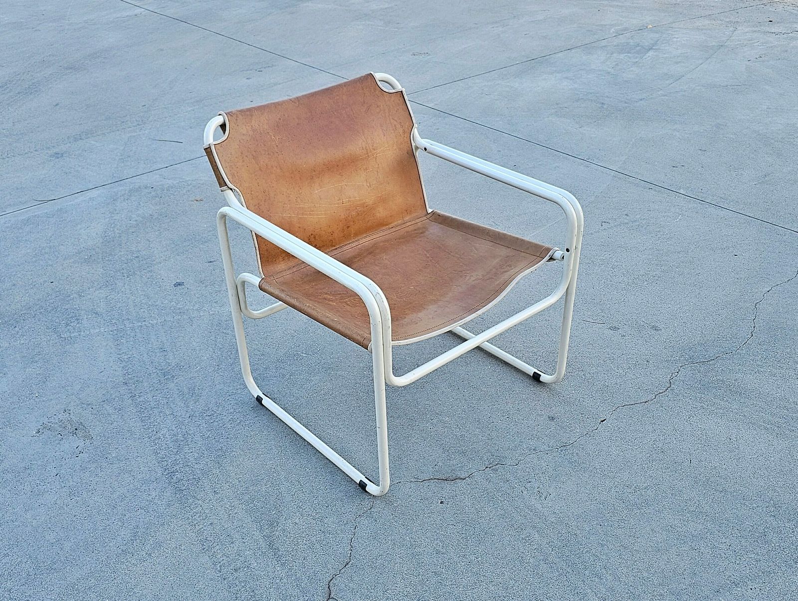 Pair Of Bauhaus Style Tubular Easy Chairs In Cognac Leather By Jox Interni // Made In The Netherlands In 1970s photo Furniture