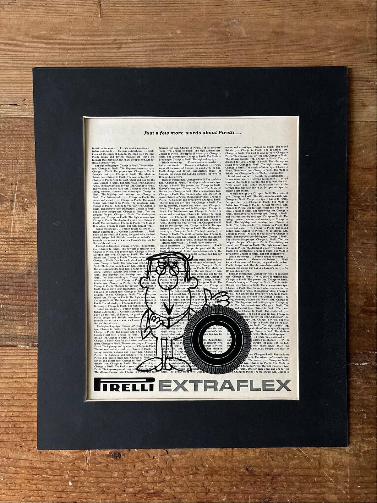 Pirelli Tyres   Vintage Advertising Print 1960s
