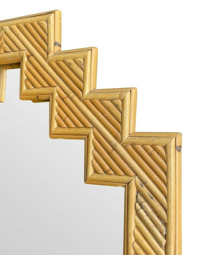 An Italian 1970s Bamboo Mirror By Vivai Del Sud With Stepped Top Details photo Home Decor