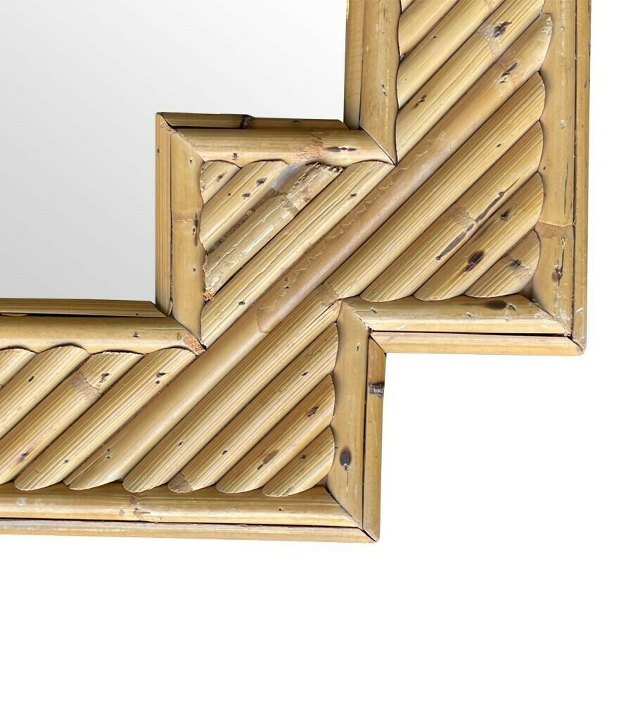photo furniture An Italian 1970s Bamboo Mirror By Vivai Del Sud With Stepped Top Details