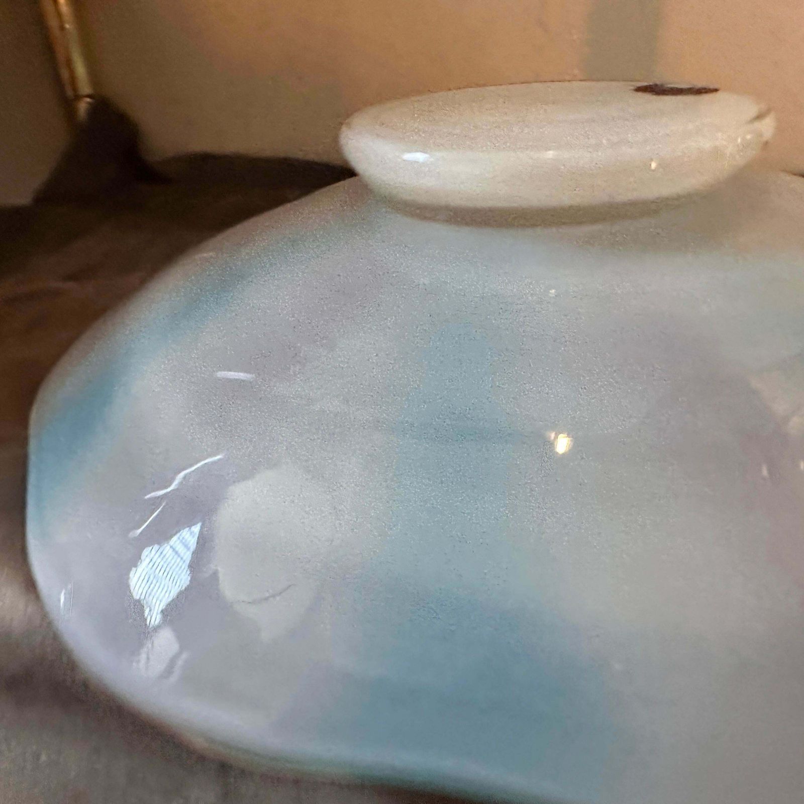 1970s Venini Style Mid Century Modern Striped Murano Glass Round Bowl photo 765.0