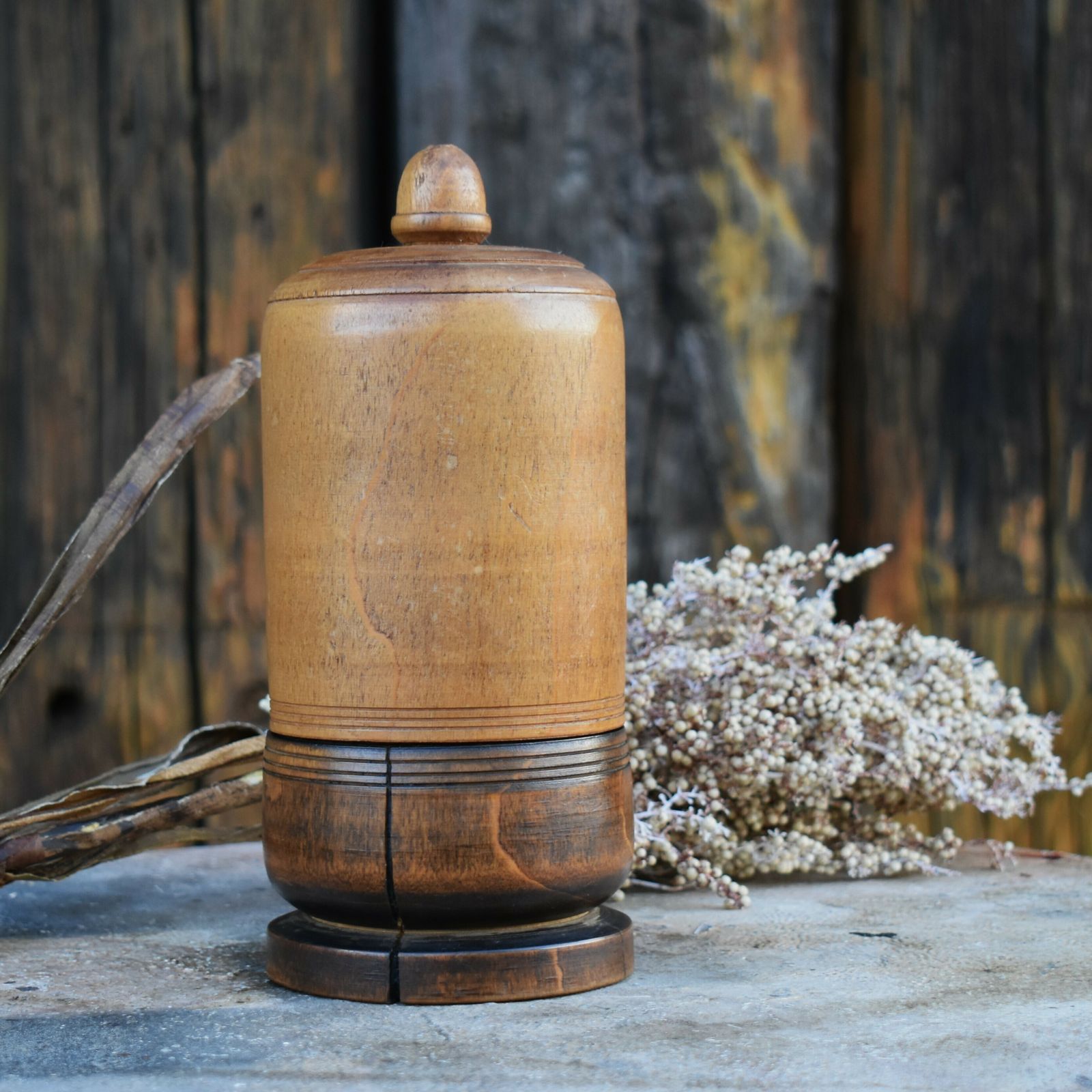 Antique 19th Century Wooden Apothecary Chemists Glass Bottle Travel Treen Case photo for sale