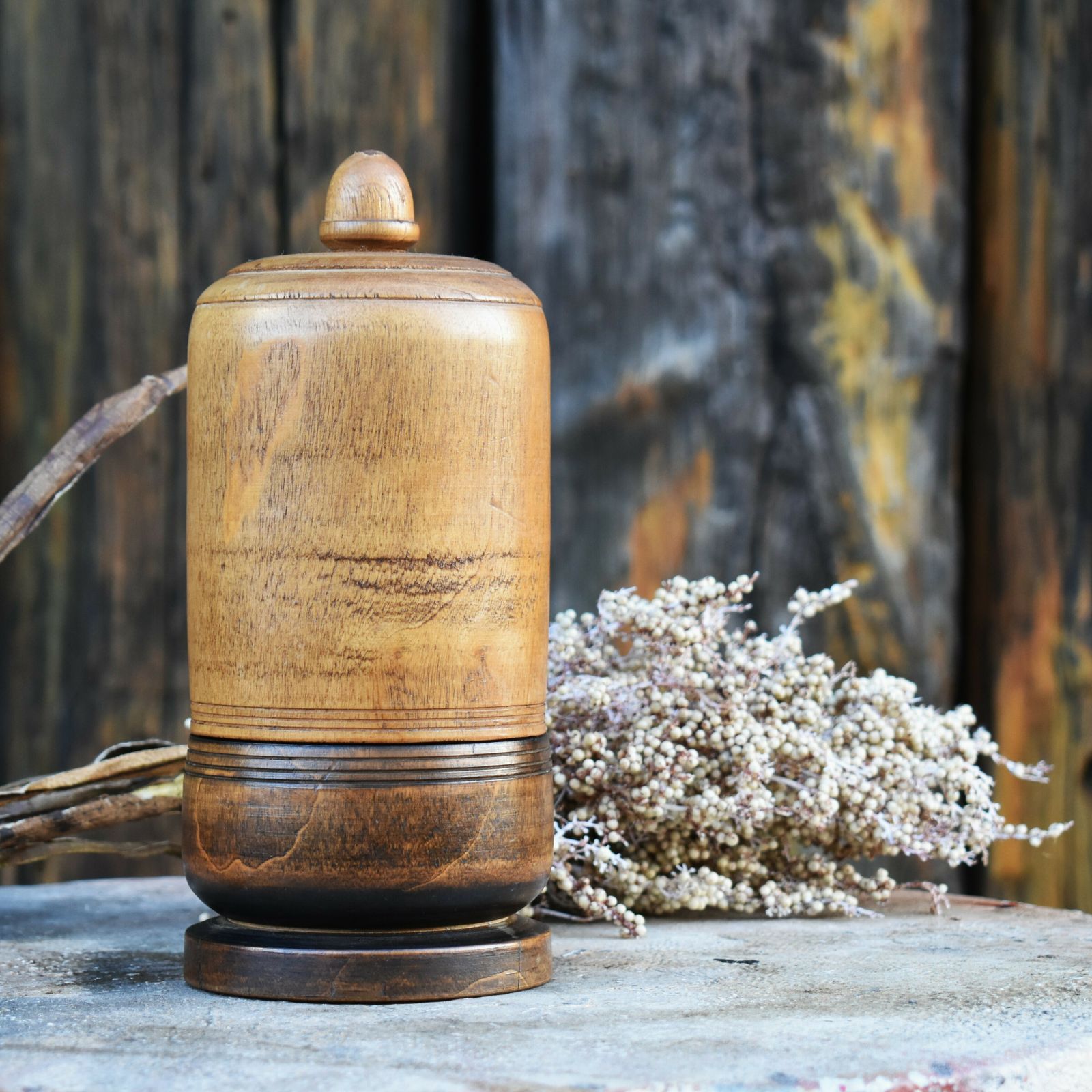 Home Decor Antique 19th Century Wooden Apothecary Chemists Glass Bottle Travel Treen Case photo