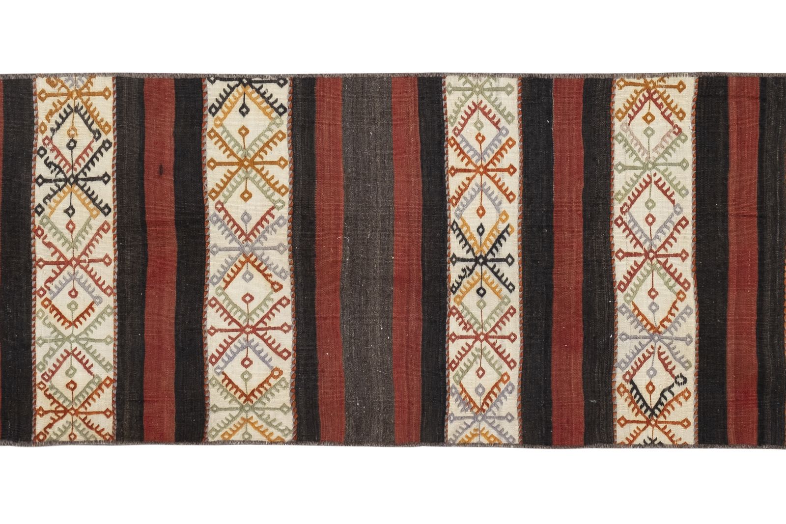 1970s Turkish Organic Kilim Runner 2'1" X 7'4" photo Textiles