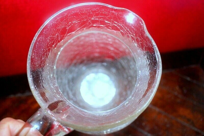 Antique French Parisian Crackle Glass Jug Clear Glass Vitorian Time photo Home Decor