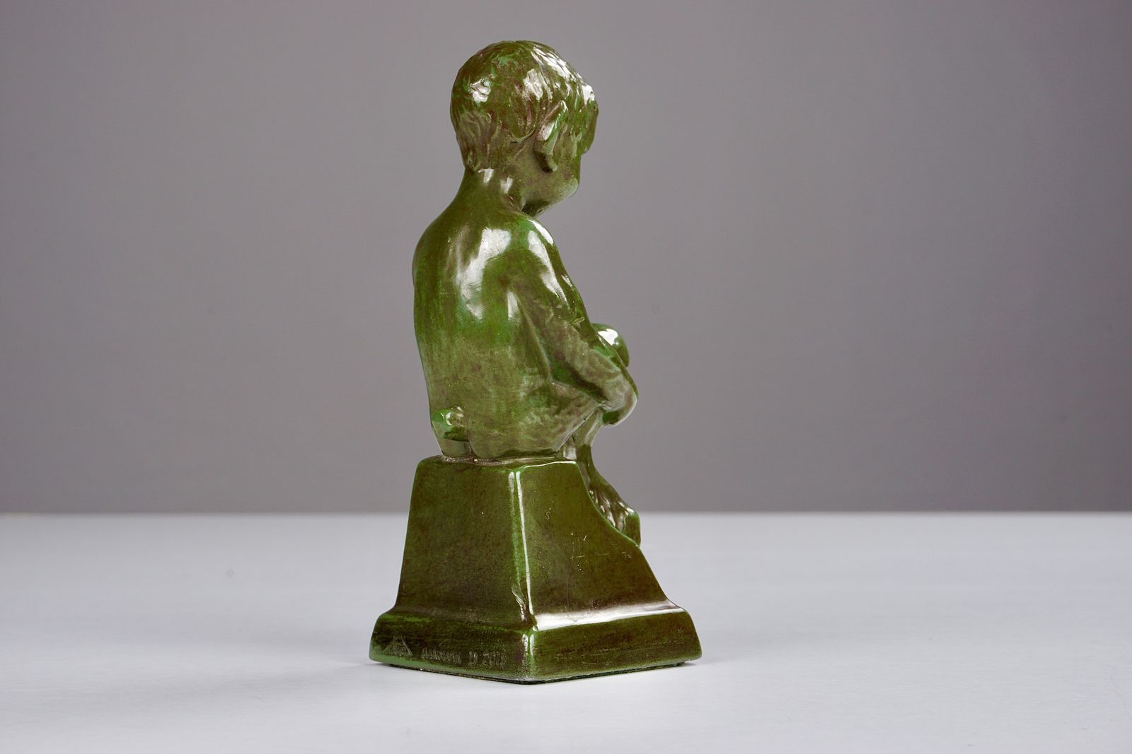 Sitting Faun By Elena Borch Made Of Disco Metal By Just Andersen A/S, 1940s photo vinterior