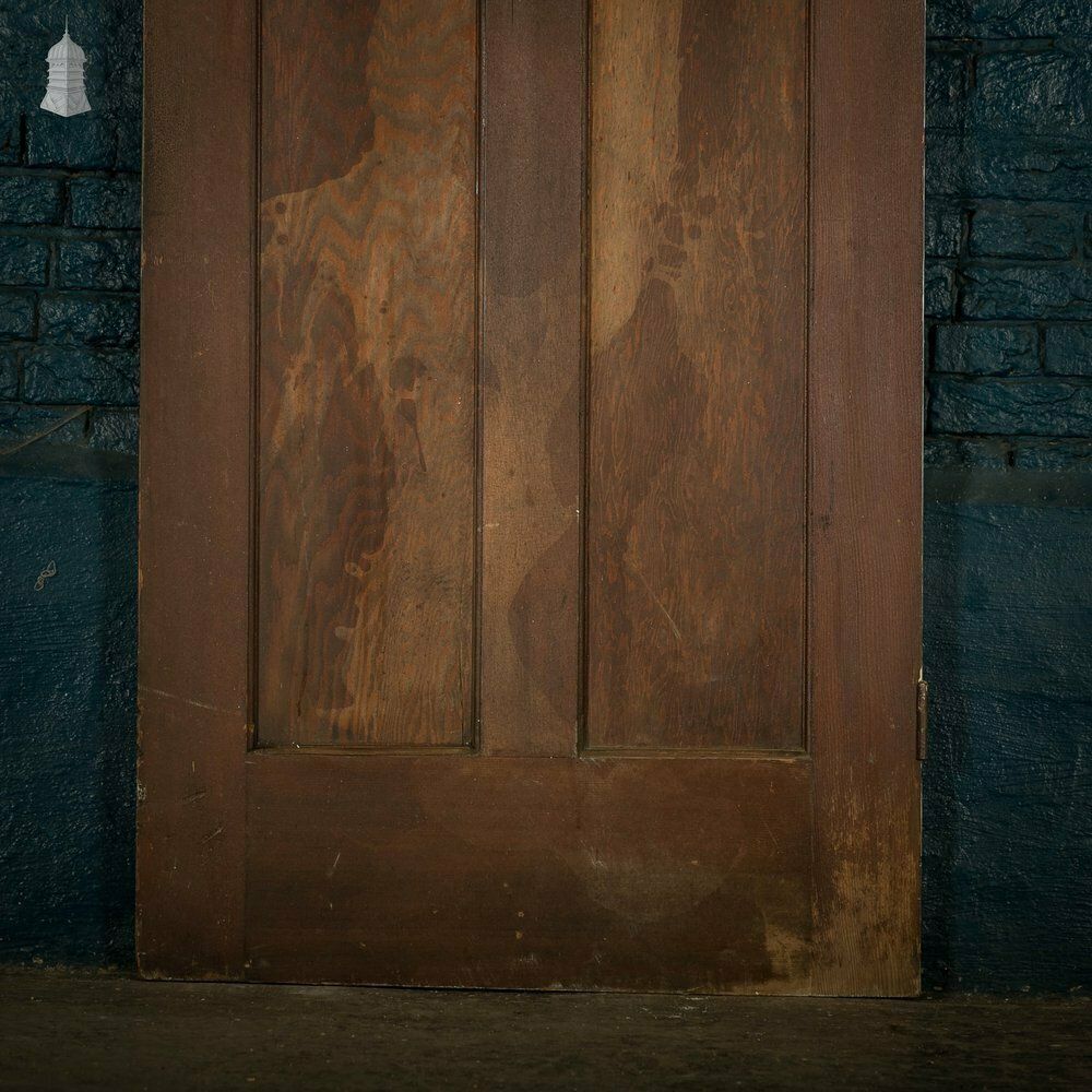 Pitch Pine Panelled Door, 4 White Painted Moulded Panels photo furniture