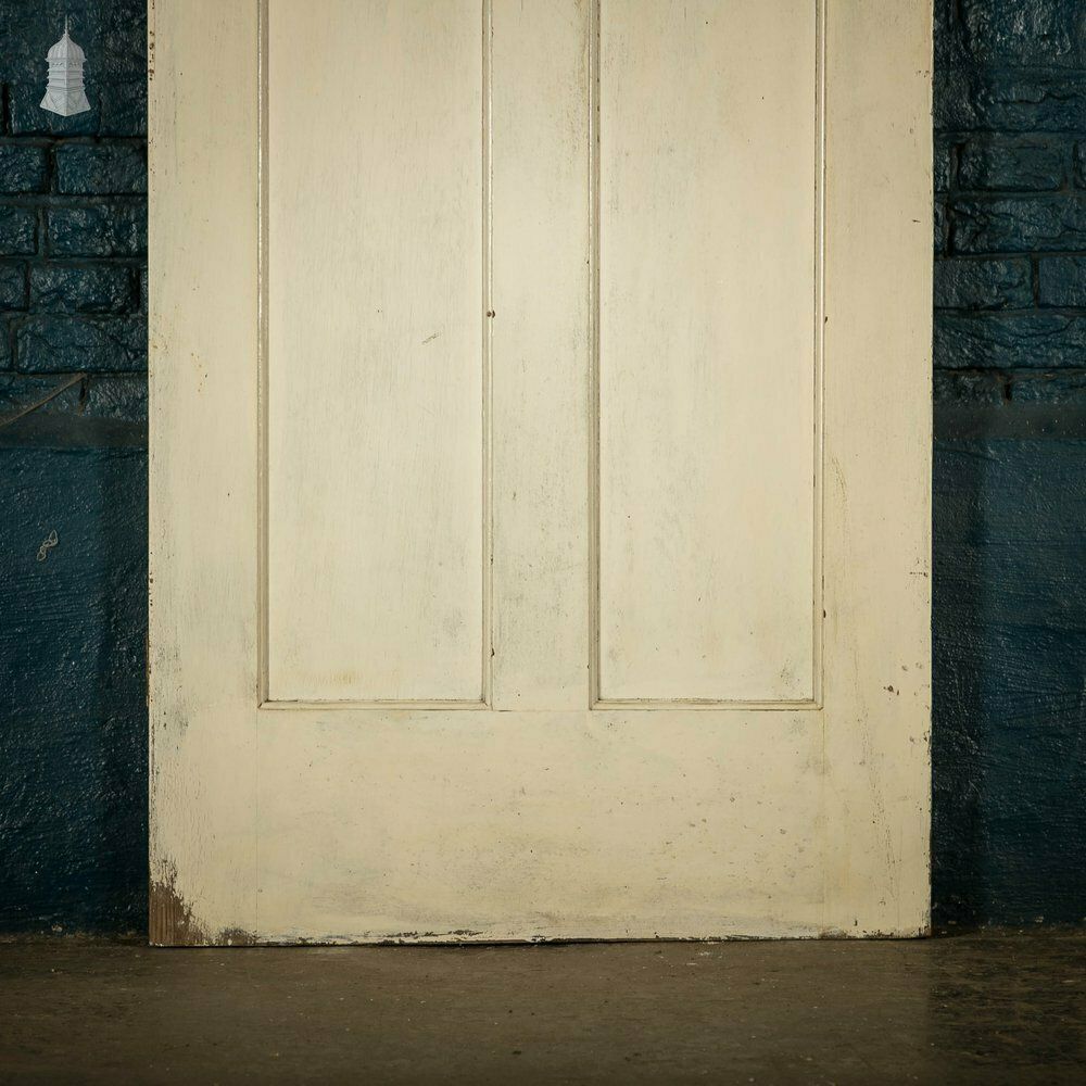 photo furniture Pitch Pine Panelled Door, 4 White Painted Moulded Panels