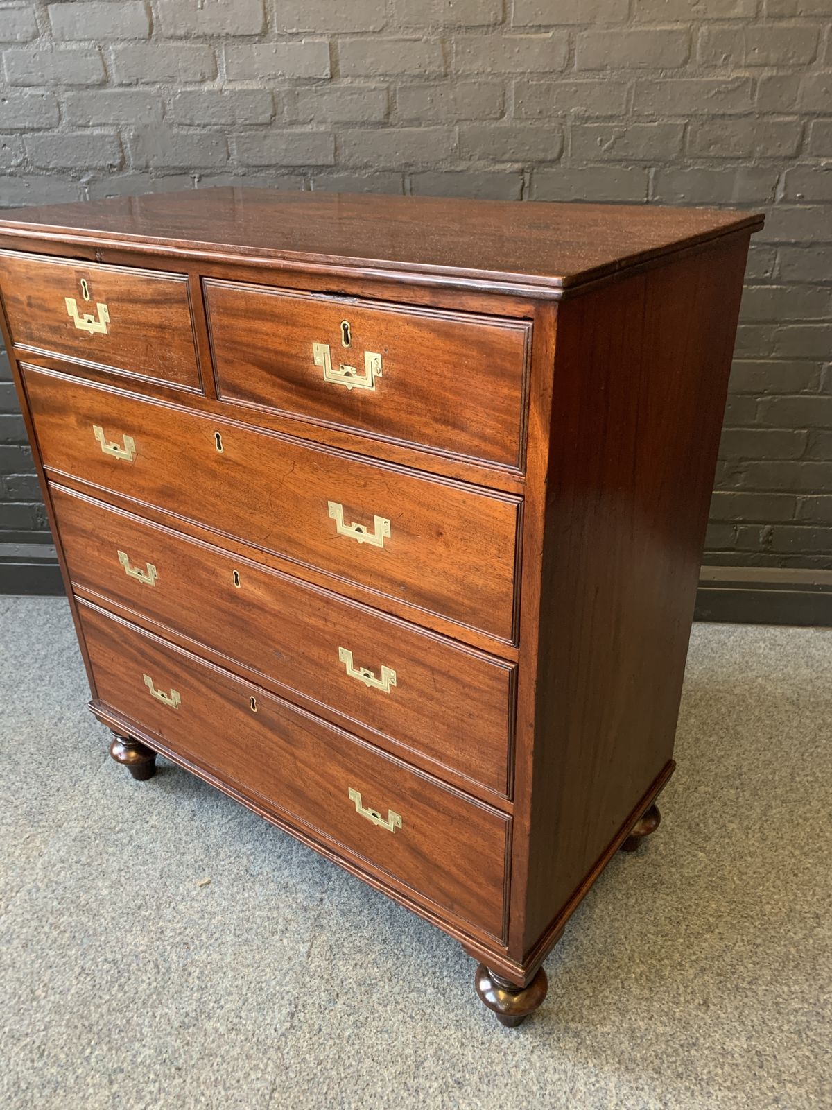 photo for sale 19th Century Mahogany Military Campaign Chest