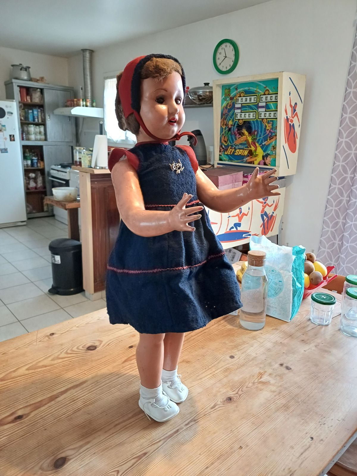 Old Wood And Boiled Cardboard Doll photo furniture