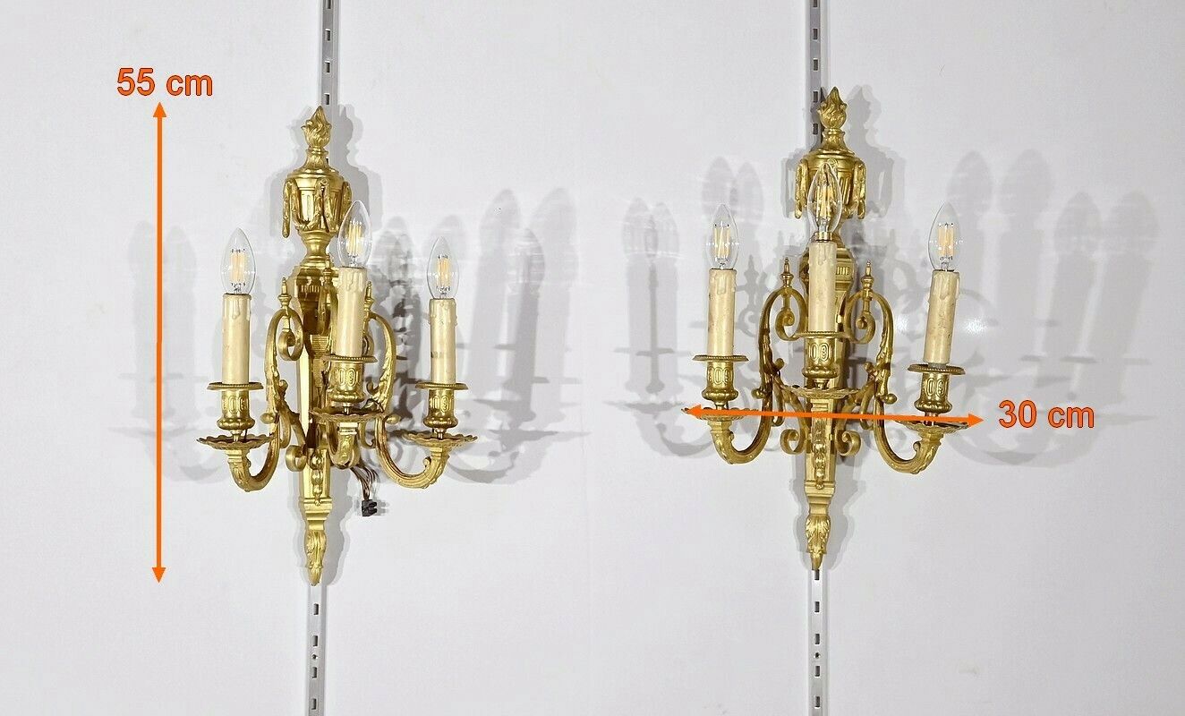 photo for sale Pair Of Sconces, Louis XVI Style – 1st Part 19th Century