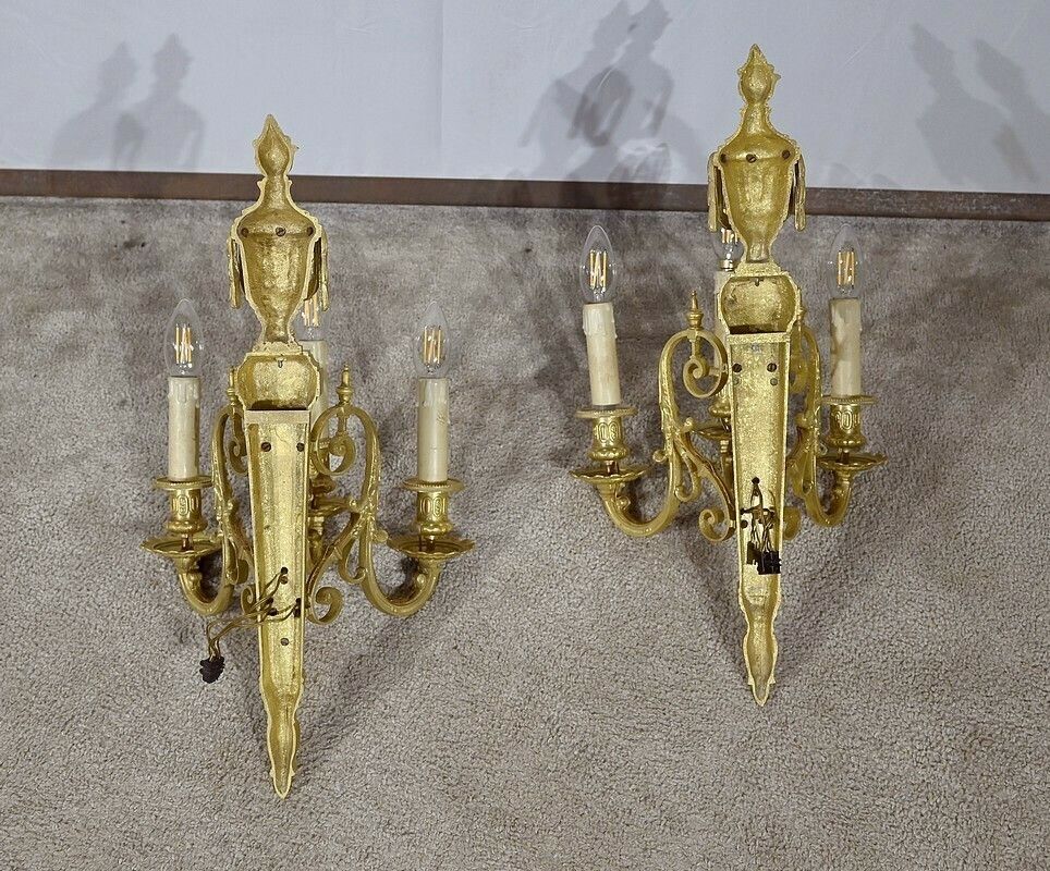 Lighting Pair Of Sconces, Louis XVI Style – 1st Part 19th Century photo