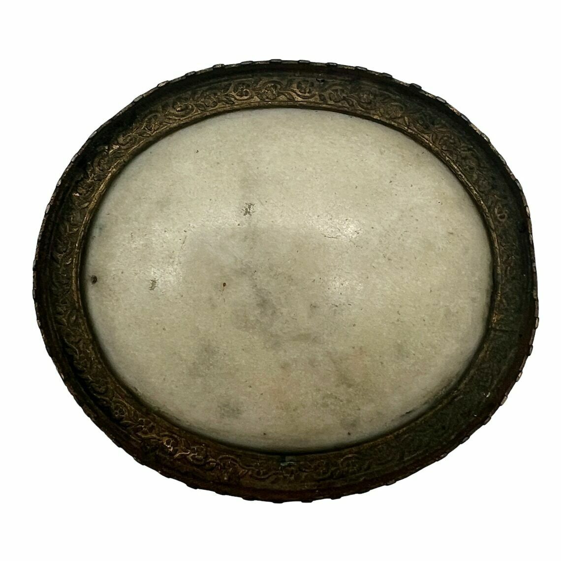 Antique Small French Gilt Metal Casket   Marble Top & Base   Home Decor photo for sale