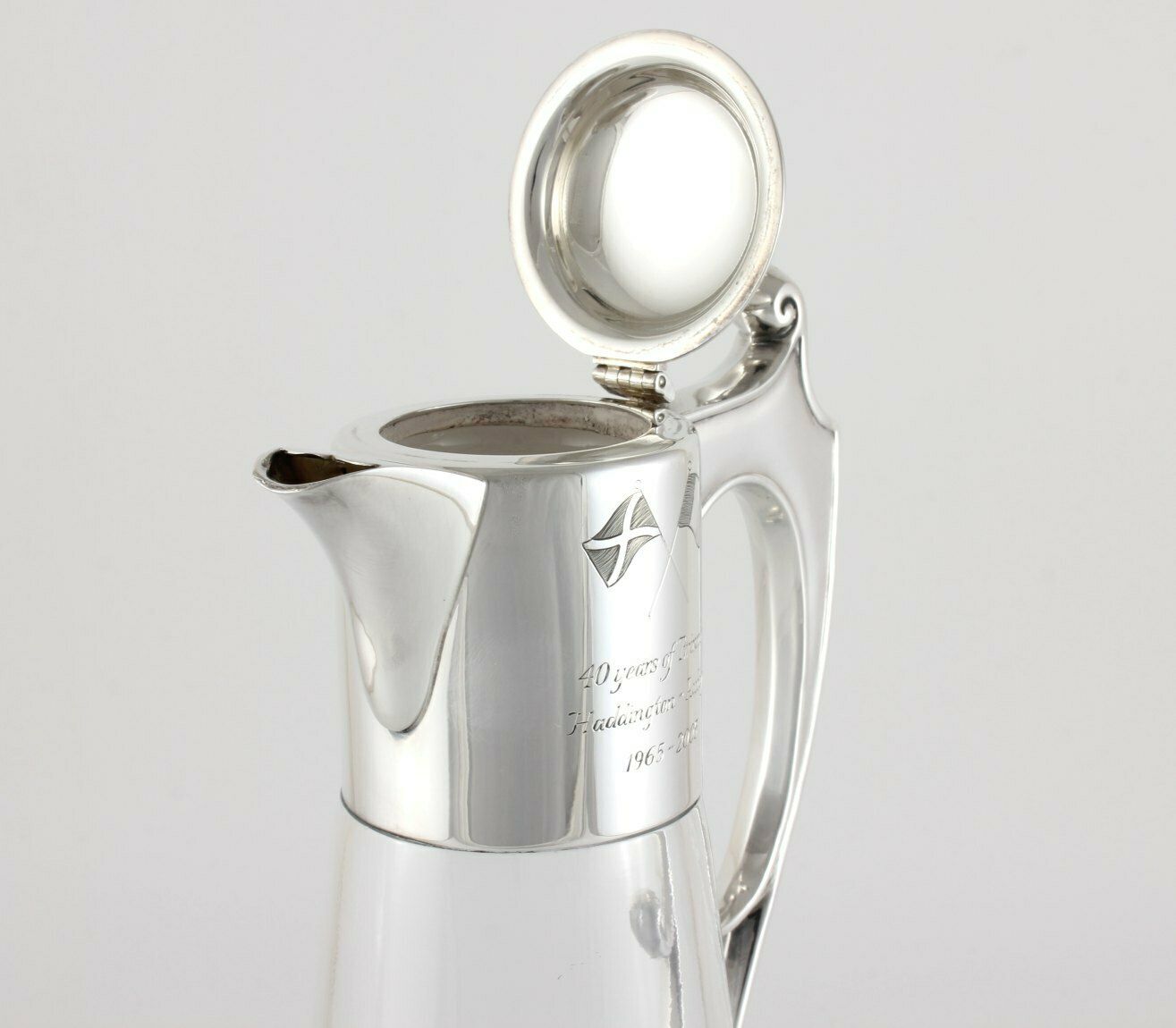 photo furniture Silver & Glass Claret Jug. Haddington Scotland & Aubigny France.