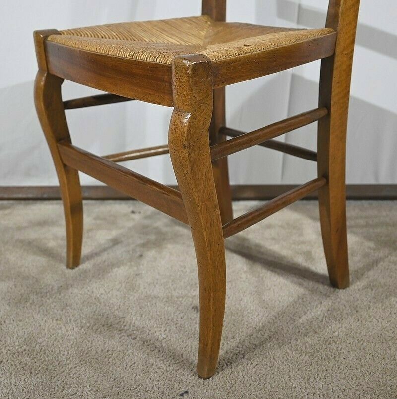 photo vintage Suite Of 4 Restoration Chairs In Solid Walnut – 1st Part 19th Century