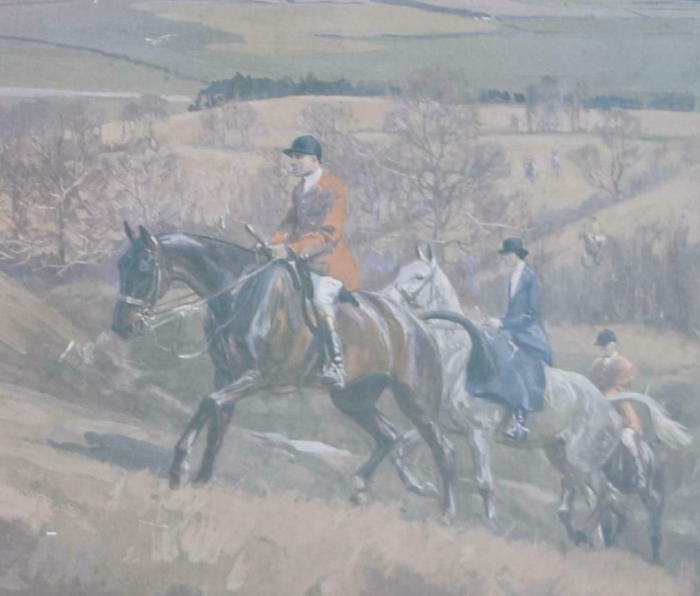 Lionel Edwards The Hertfordshire Hunt Fox Hunting Print By Lionel Edwards  1927 photo for sale