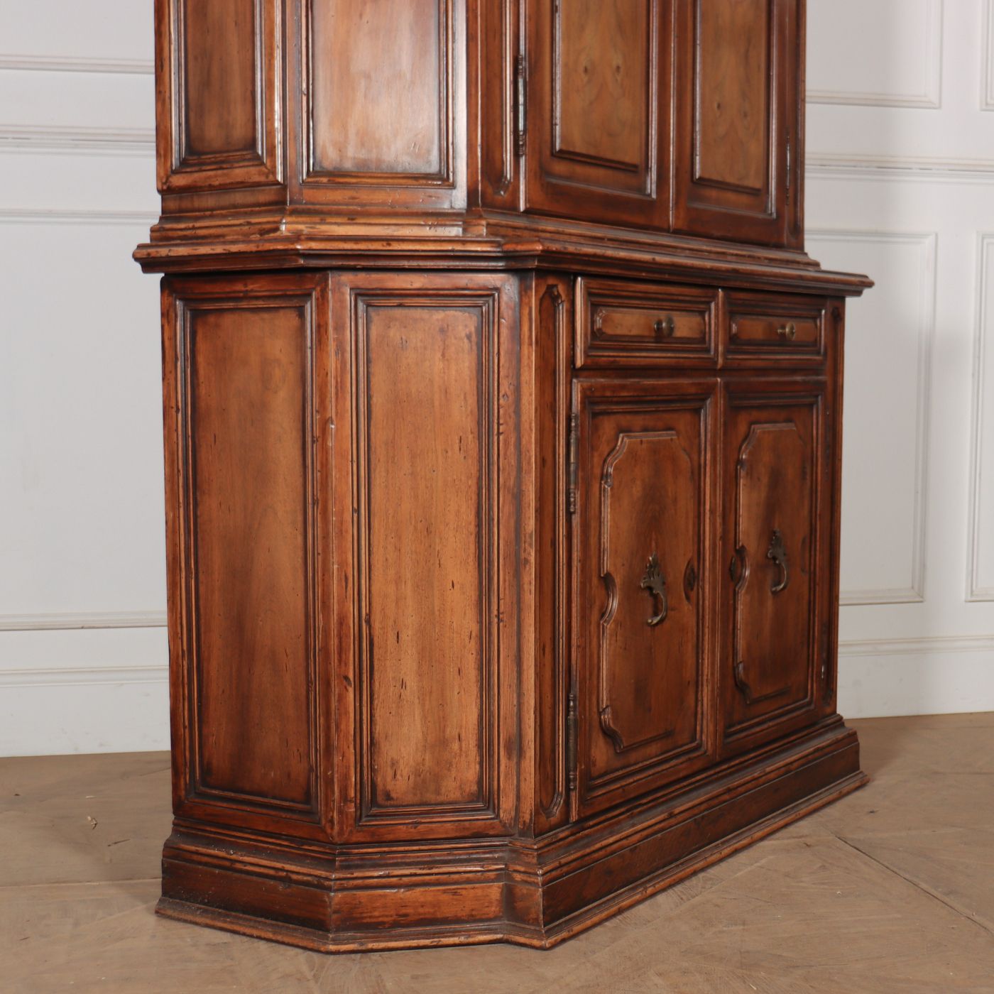 Early 20th C Italian Walnut 4 Door / 2 Drawer Cupboard. Fabric Interior Can Be Removed If Needed. 1920. photo buy