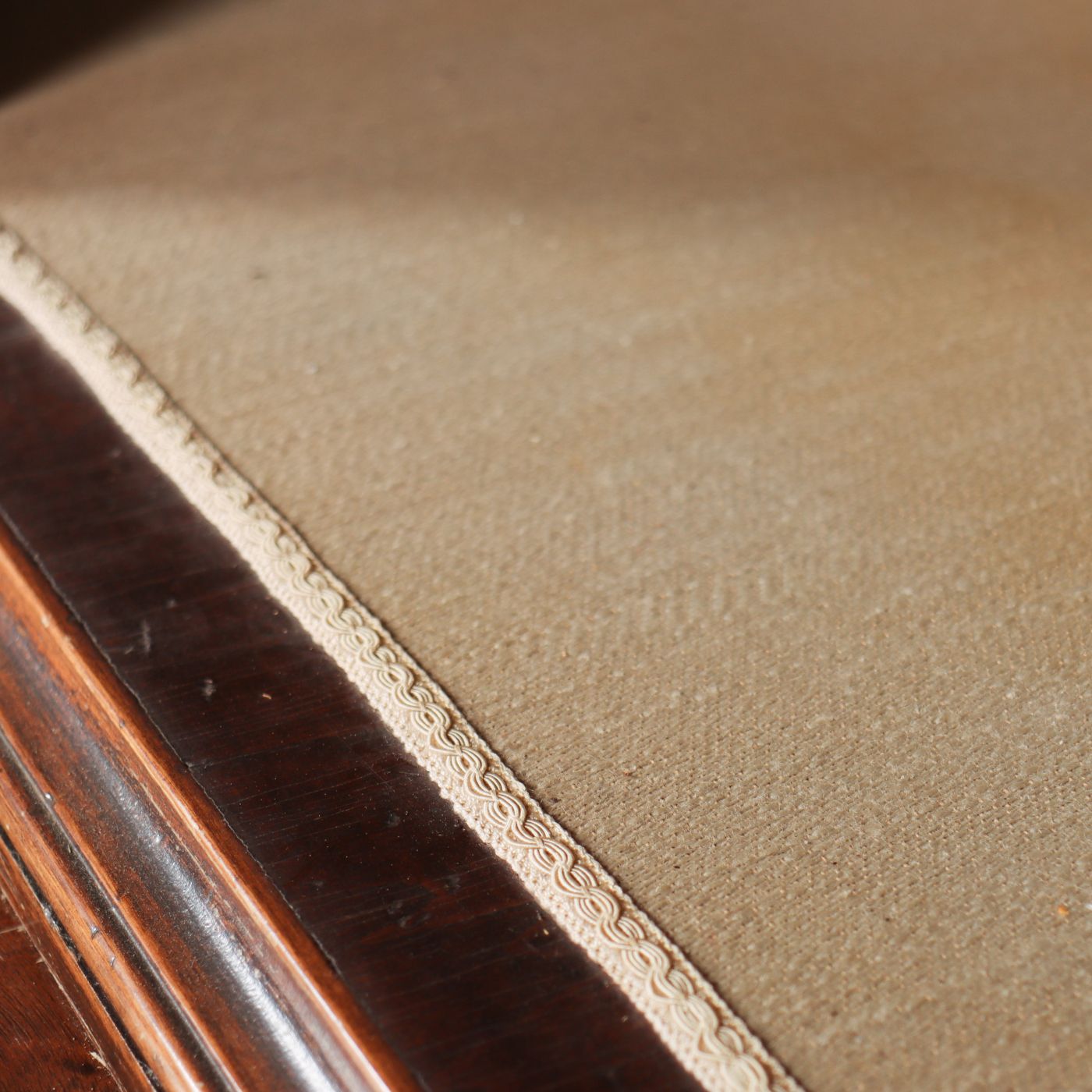 photo furniture Early 20th C Italian Walnut 4 Door / 2 Drawer Cupboard. Fabric Interior Can Be Removed If Needed. 1920.