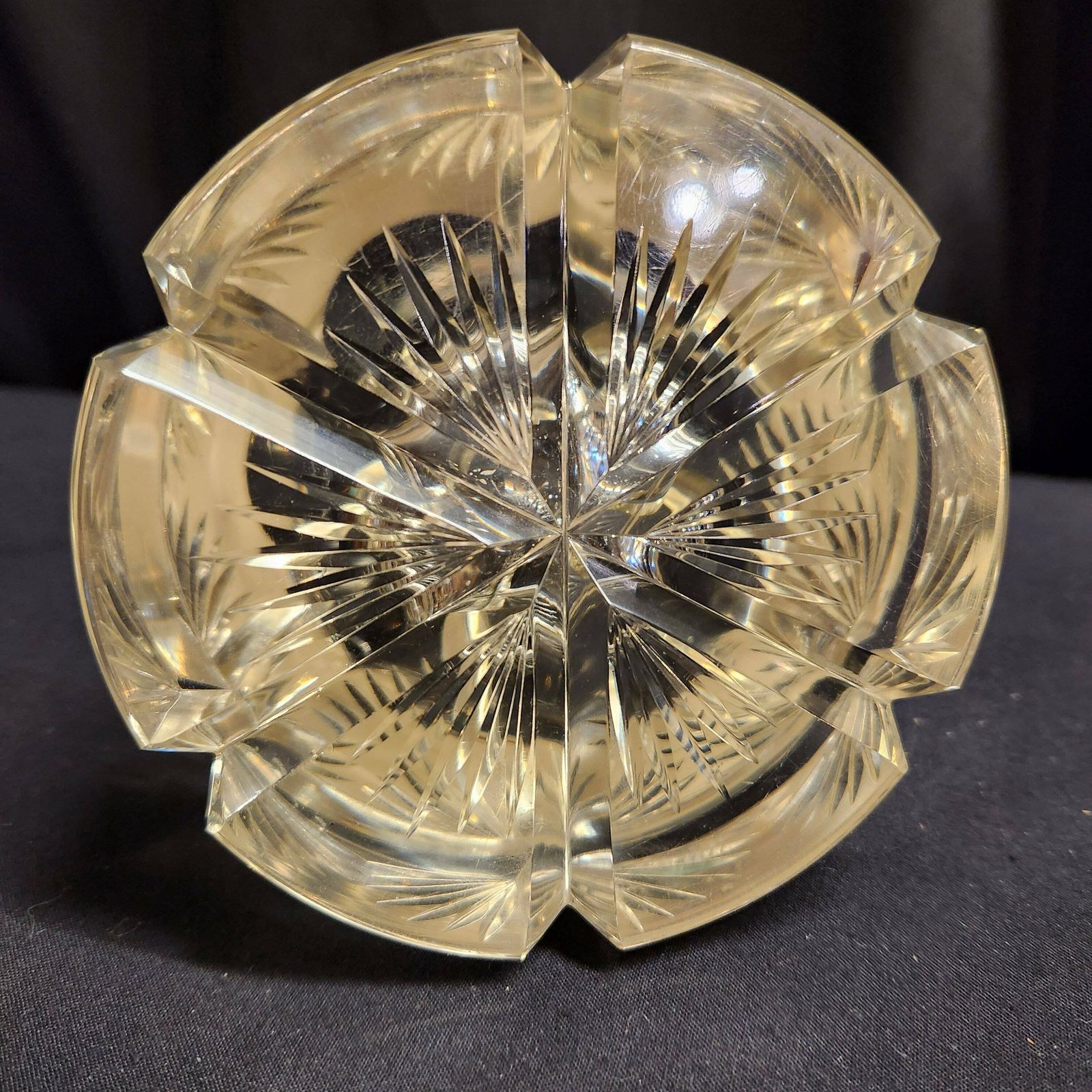 photo for sale Thomas Webb & Sons, Large Heavy Cut Glass And Hallmarked Silver Inkwell