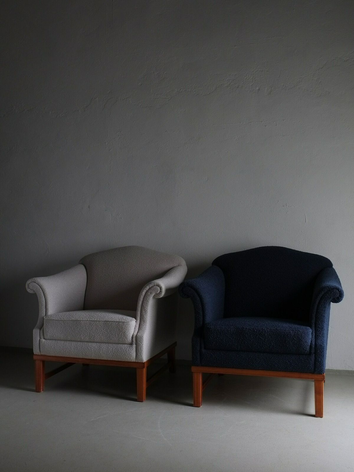 photo for sale Gray Boucle Lounge Chair | Dedar Cotton | Sweden | Vintage
