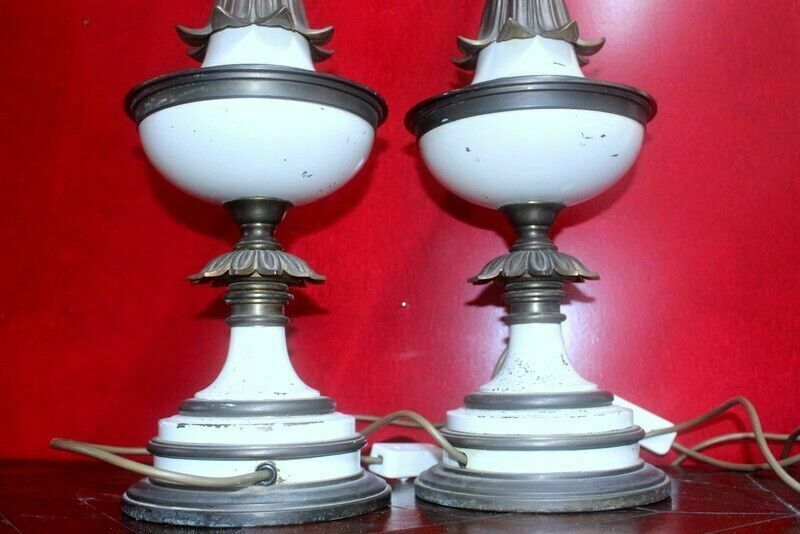 photo vinterior Antique 1960s Pair Of Stiffel Brass Torchiere Table Lamps