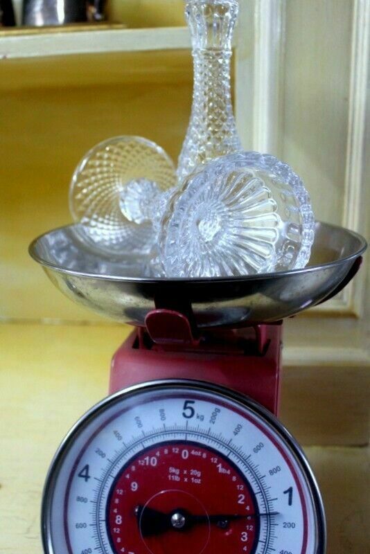 photo furniture Vintage Pair Of Candle Holder Candlestick Cut Glass From Paris