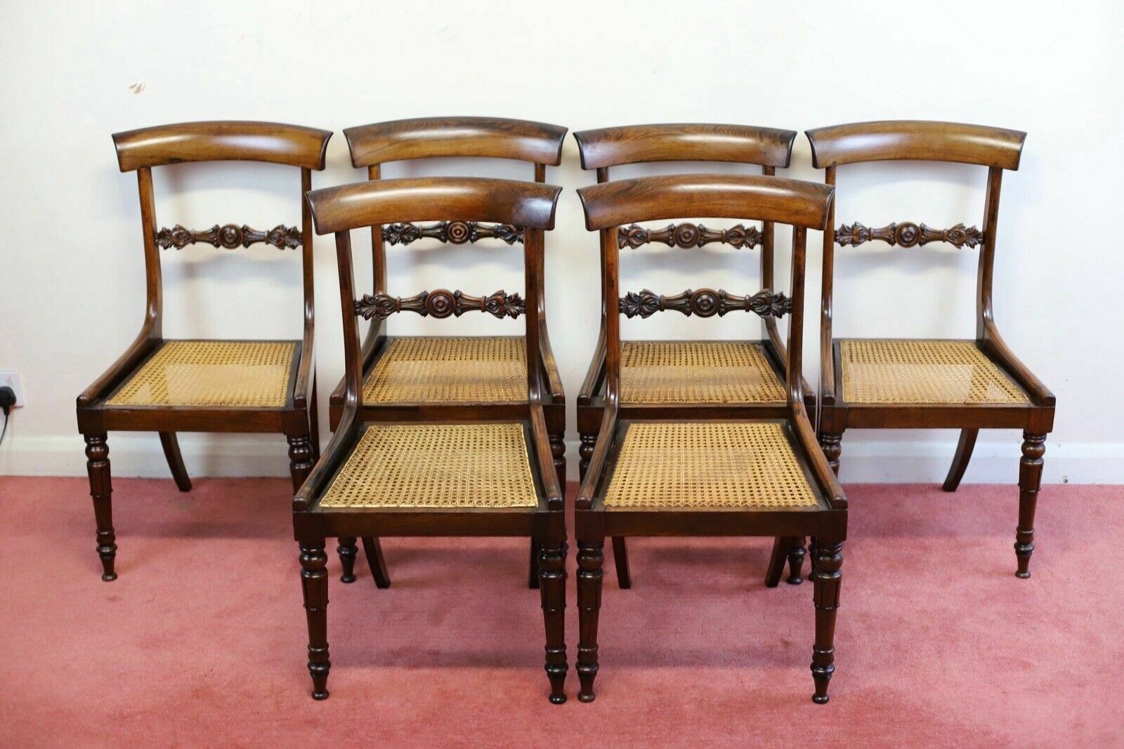 Beautiful Set Of Six William IV Rosewood Dining Chairs photo Furniture