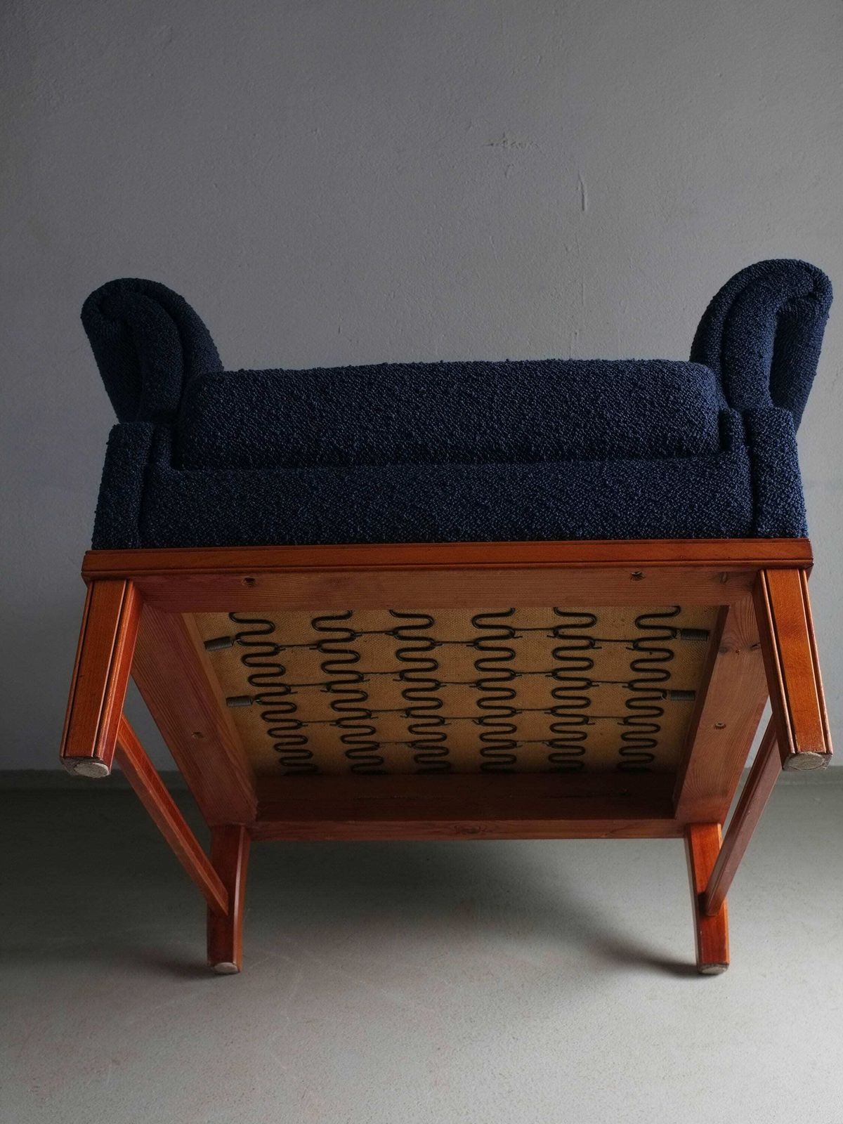 photo furniture Navy Blue Lounge Chair | Dedar Boucle | Sweden | Vintage