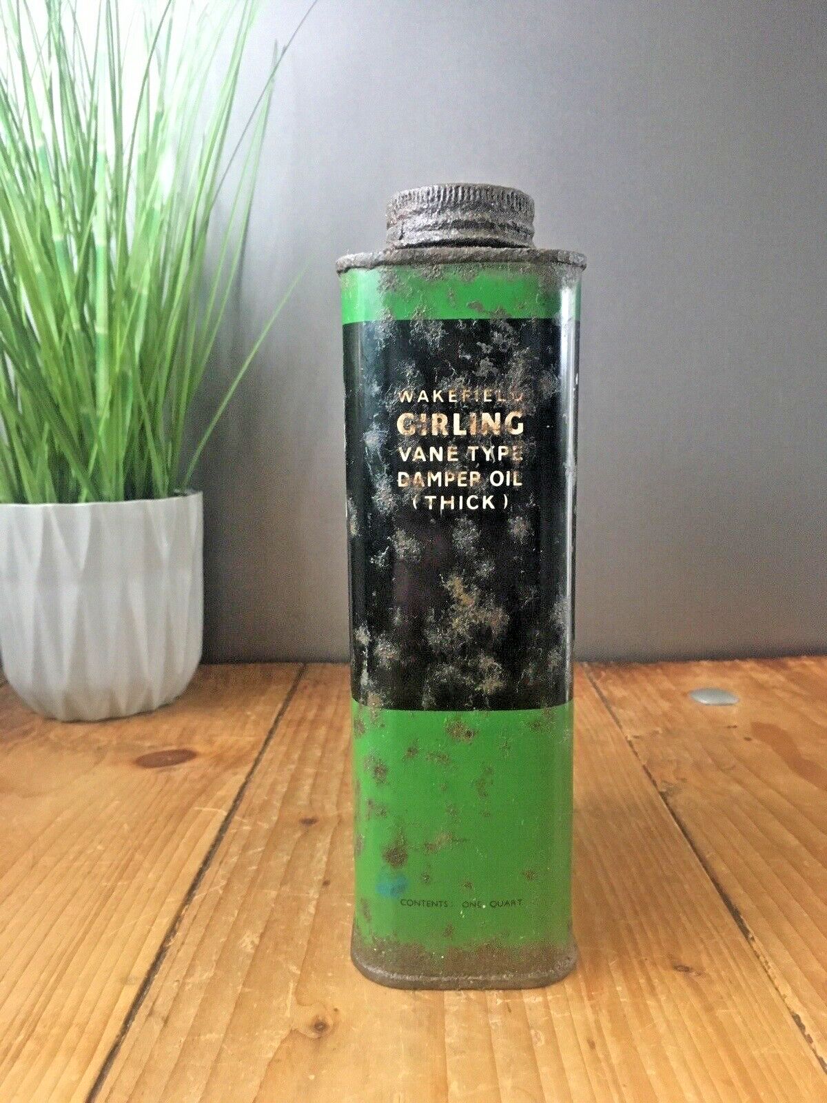 Vintage 50's Wakefield Luvax Girling Damper Vane Oil Can Tin Prop Garage Display photo for sale