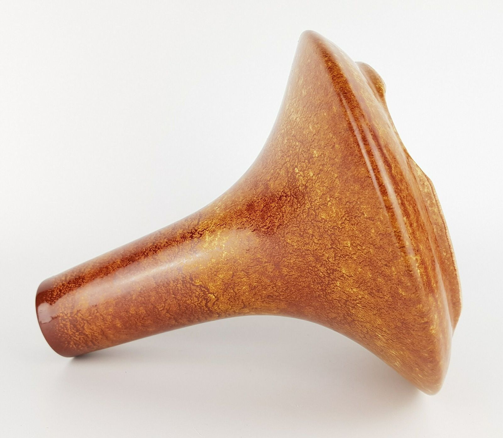 Vintage Bertoncello Brown Vase With Dark Screziato Glaze, Made In Italy 1970s photo Home Decor