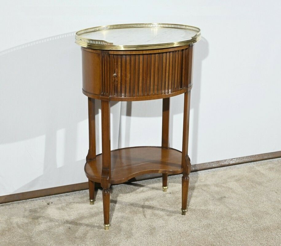 Small Mahogany Drum Table, Louis XVI Style – Early 20th Century photo furniture