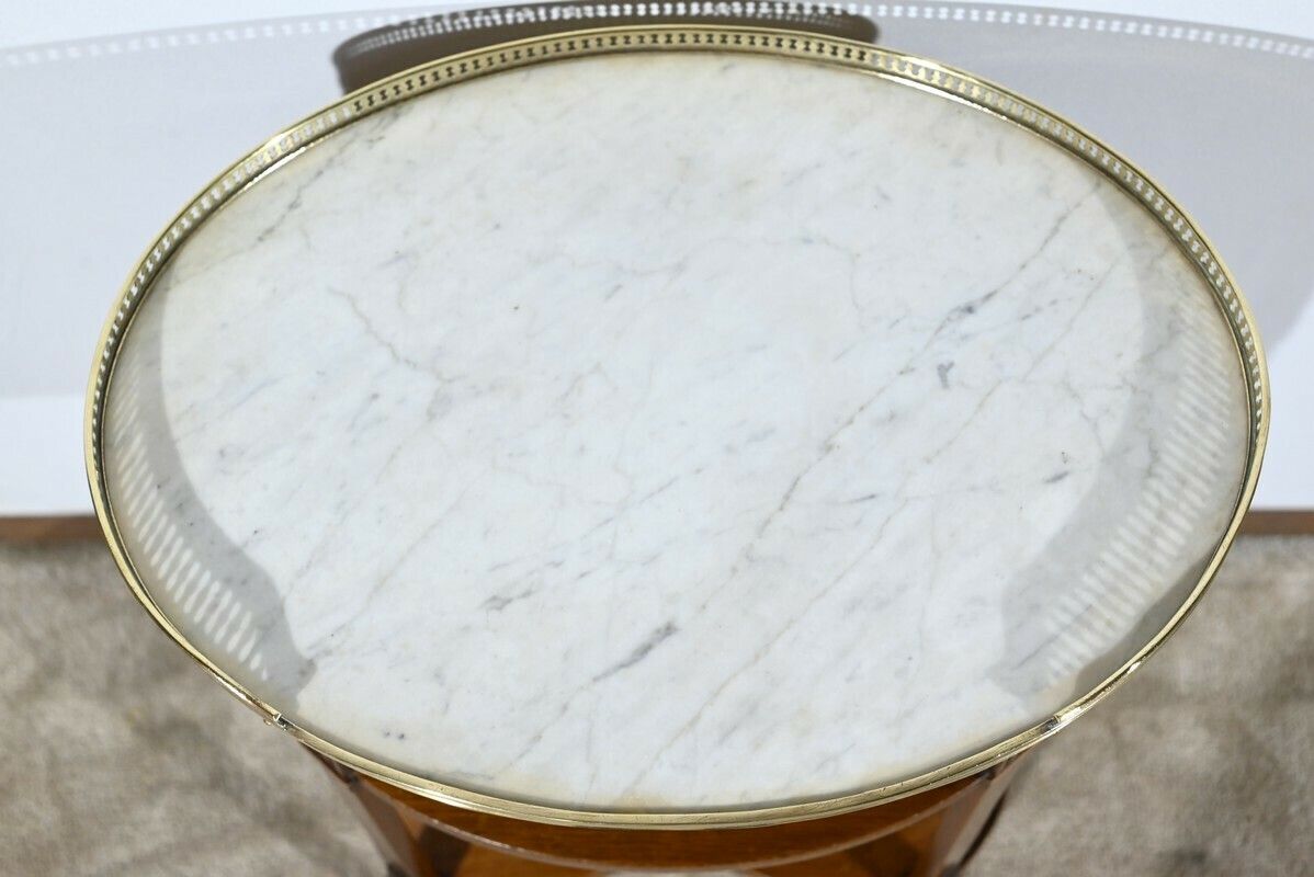 Small Mahogany Drum Table, Louis XVI Style – Early 20th Century photo 1964.4758069499999