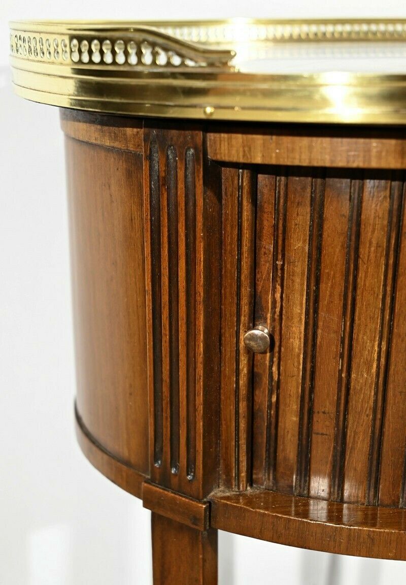 photo for sale Small Mahogany Drum Table, Louis XVI Style – Early 20th Century
