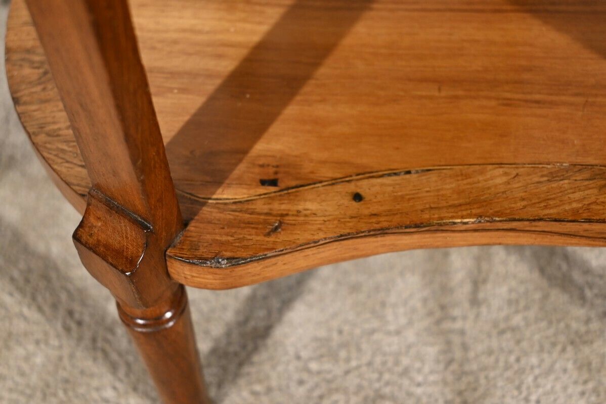photo vinterior Small Tambour Table In Walnut And Mahogany, Louis XVI Style – 2nd Part 19th