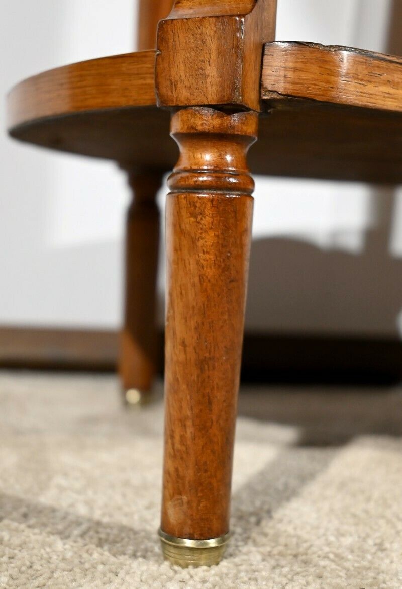 photo buy Small Tambour Table In Walnut And Mahogany, Louis XVI Style – 2nd Part 19th