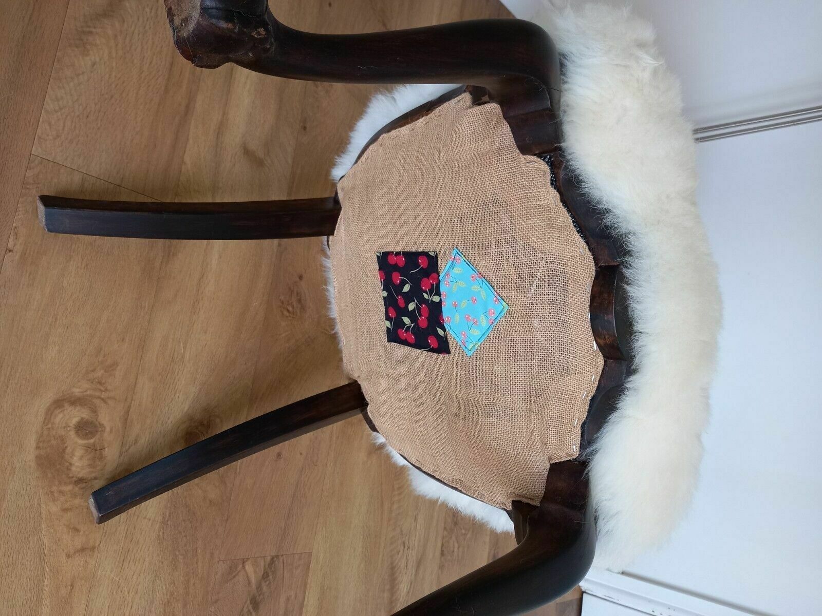 Newly Re Upholstered Sheepskin Chair photo furniture