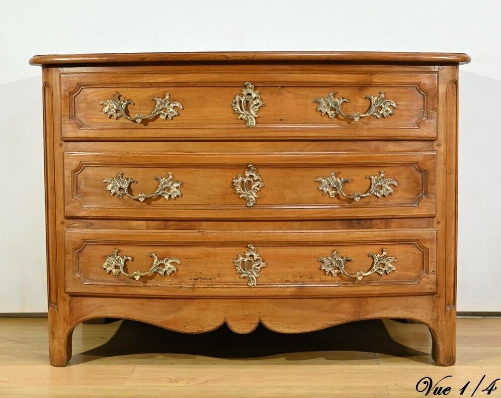 Solid Cherry Commode, Transition Louis XIV / Regency Period – Early 18th Century photo vintage