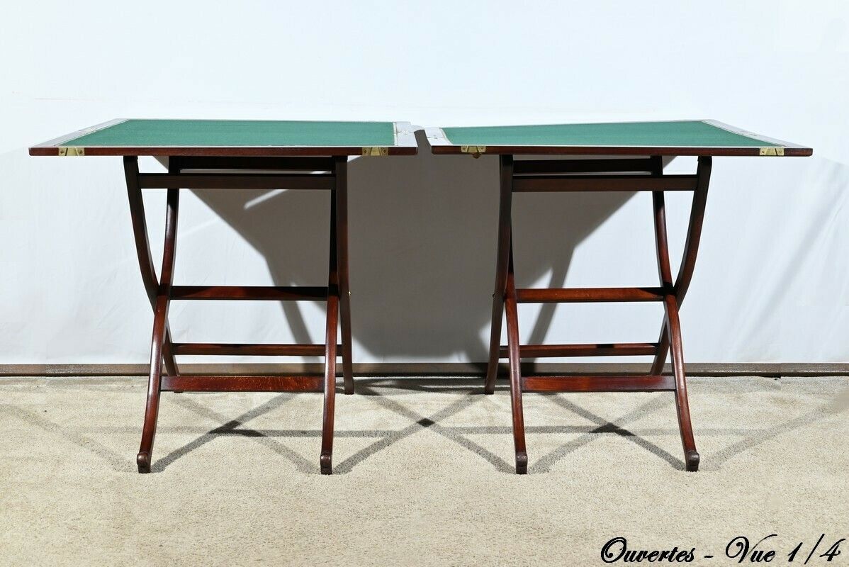 3928.95161287 Pair Of Mahogany Games Tables, Stamped Hj Linton – 1920 photo