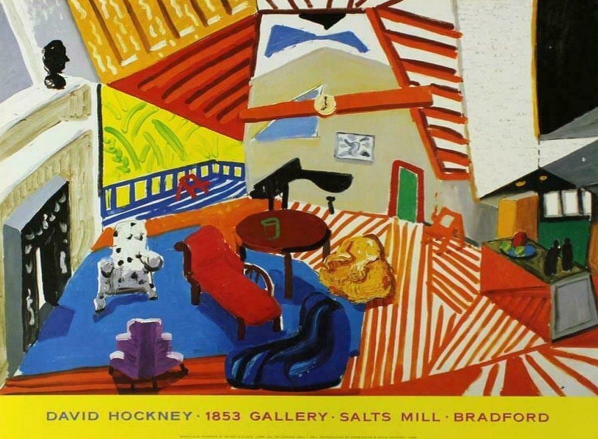 David Hockney Montcalm Interior At 7 O'clock By David Hockney 1988