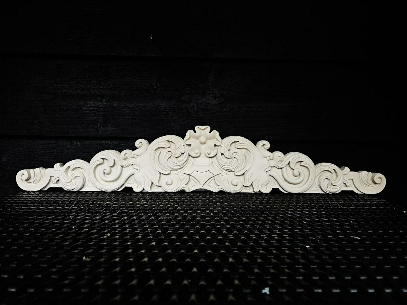 Large French Pediment Carved Wood For Door, Bed, Closet, Carved Wood Fronton Painted Ivory, Architectural Decor photo furniture