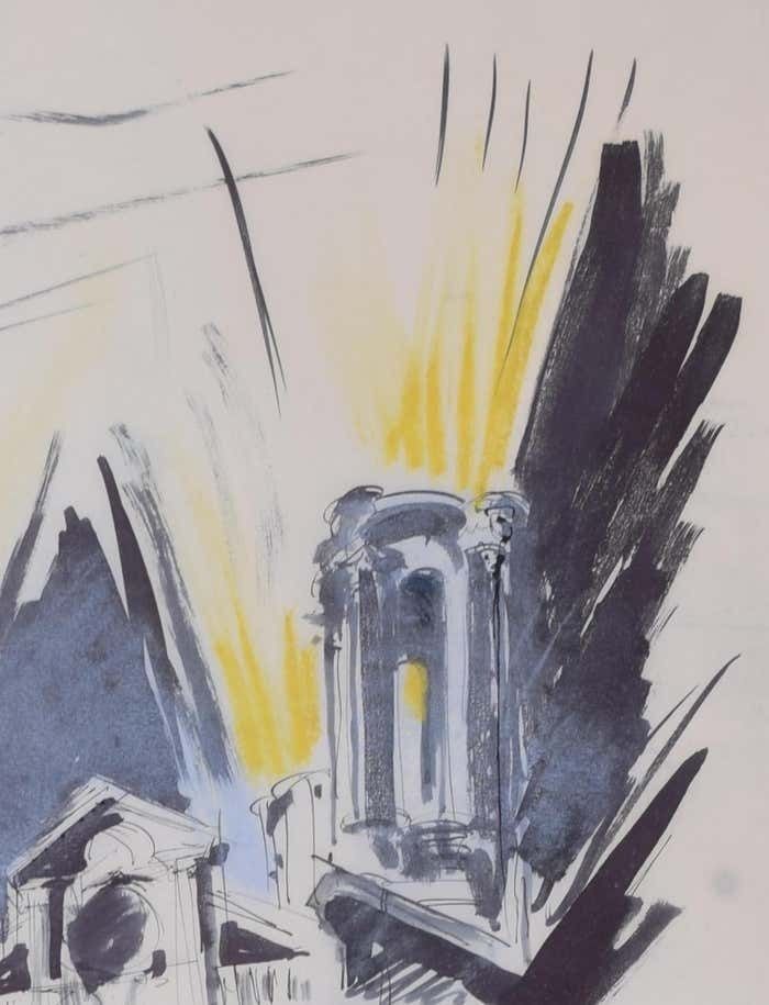 Proposal For St John's Smith Square Architectural Design By Louis Osman Friba photo for sale