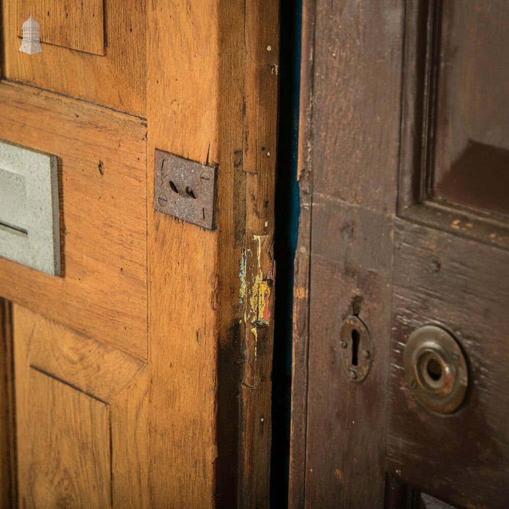 Double Doors, Teak, Raised Fielded Panels One Side, Stop Chamfer Detailing Other Side. photo 900.0